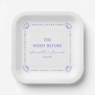 Coastle Chic Blue Personalisierte Probe Abendessen Pappteller