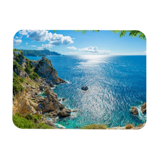 Coastline | Palaiokastritsa, Corfu, Greece Magnet (Horizontal)