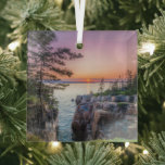 Coastline | Ravens Nest Acadia National Park Maine Ornament Aus Glas<br><div class="desc">This amazing Getty Images photo features a sunset view at Ravens Nest looking towards Acadia National Park and Cadillac Mountain. Ravens Nest is located on the Schoodic Peninsula.</div>