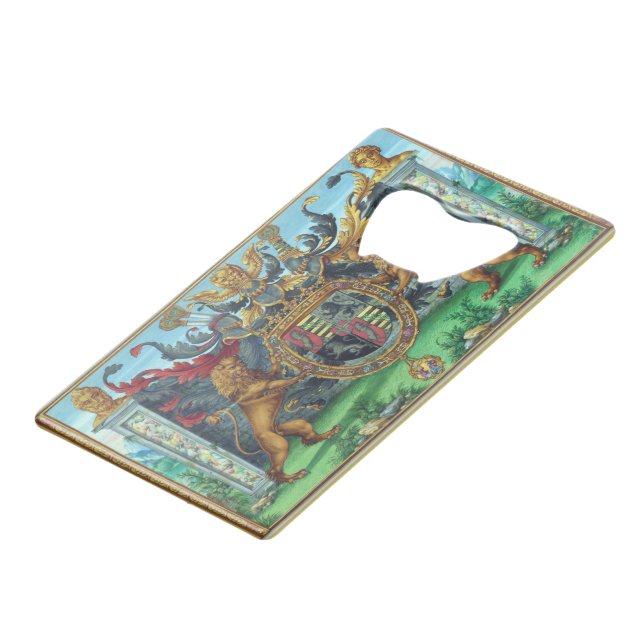 Coat of Arms Bottle Opener Geldbeutel Flaschenöffner (Vorderseite Schrägansicht)