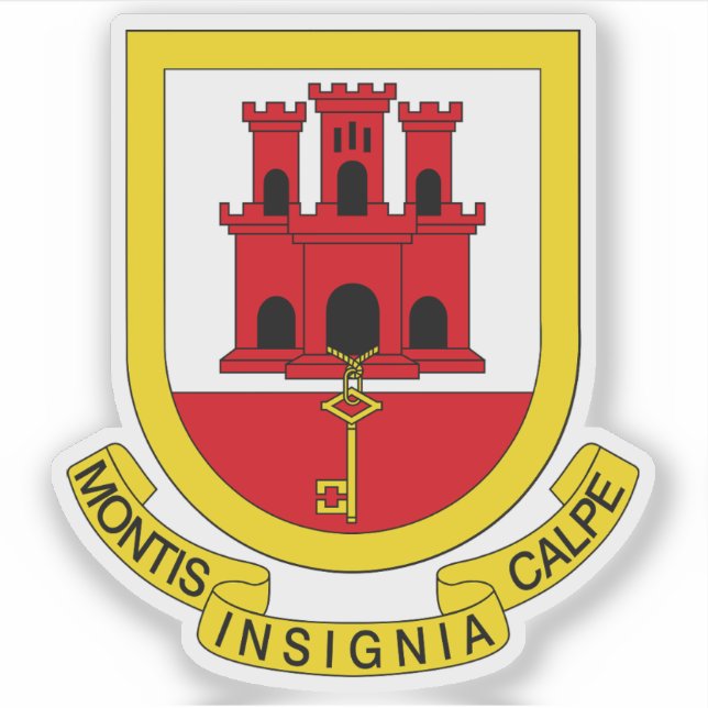 Coat of arms of Gibraltar, British Overseas Aufkleber (Vorderseite)