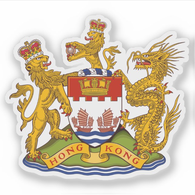 Coat of arms of Hong Kong (1995-1997) Aufkleber (Vorderseite)