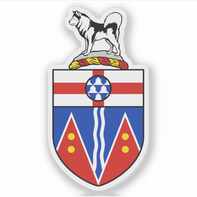 Coat of arms of the Yukon province, Canada Aufkleber (Vorderseite)