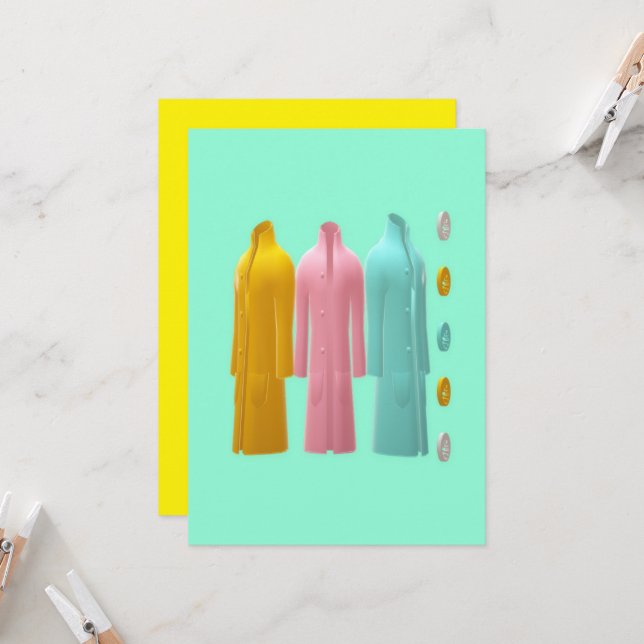 COATS FASHION CLOTHES DESIGN EINLADUNG (Vorderseite/Rückseite Beispiel)