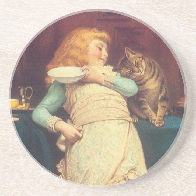 Coaxing besser als Teasing Charles Burton Barber Sandstein Untersetzer (Vorne)