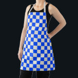 Cobalt and cream checkerboard pattern schürze<br><div class="desc">A blue and white checkerboard pattern with alternating squares fills the image,  creating a geometric,  balanced design with a classic,  symmetrical feel.</div>