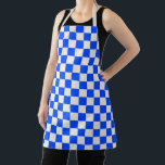 Cobalt and cream checkerboard pattern schürze<br><div class="desc">A blue and white checkerboard pattern with alternating squares fills the image,  creating a geometric,  balanced design with a classic,  symmetrical feel.</div>