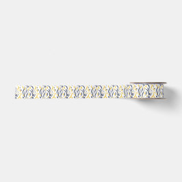 Cobalt Blau und Limon Gelb Pinselstriche Satinband