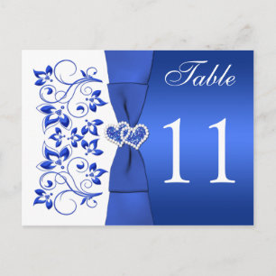 Cobalt bleu et blanc recto-verso Numéro de table