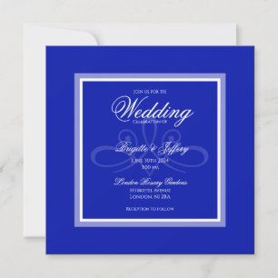 Cobalt bleu faire-part de mariage personnalisable