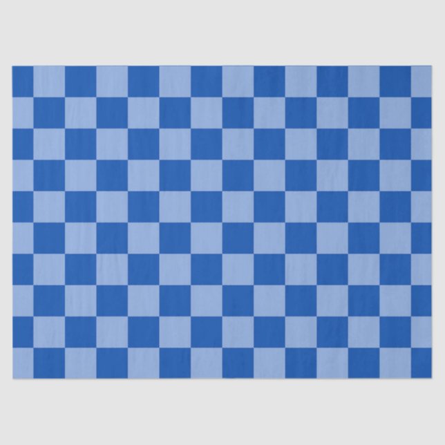 Cobalt Blue Checkerboard Seidenpapier (Vorderseite)