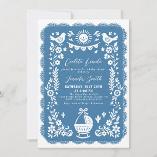 Cobalt Blue Cielito Lindo Baby Dusche Einladung