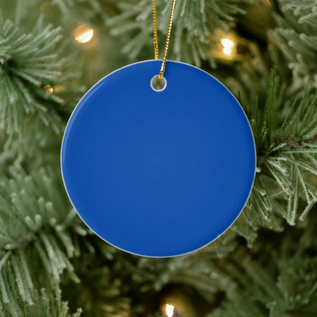 Cobalt Blue Circle Keramik Ornament (Baum)