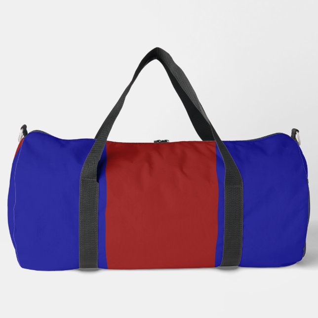 Cobalt Blue Dark Red Travel Gym Duffle Bag (Vorderseite)