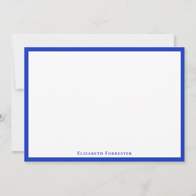 Cobalt Blue Elegante Moderne Flachbildschirm Mitteilungskarte (Vorderseite)