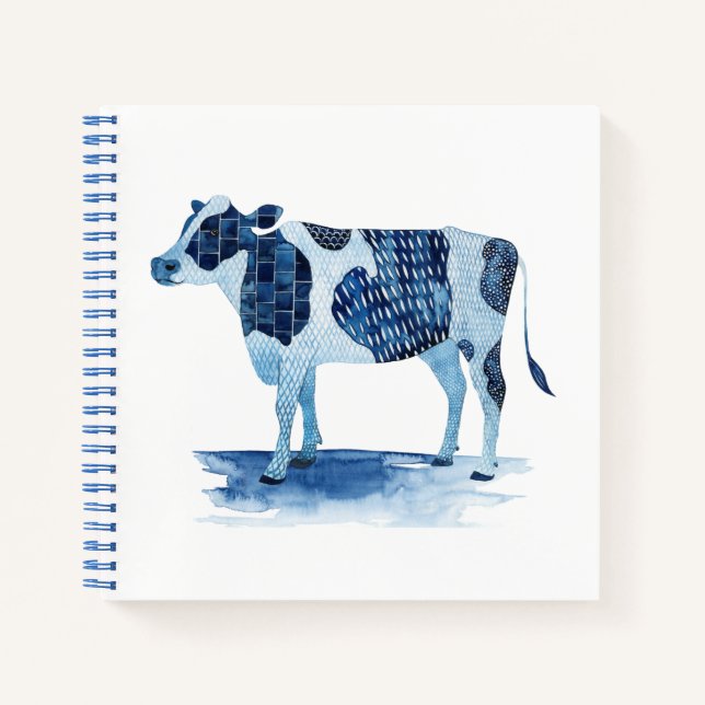 Cobalt Blue Farm Animes - Kuh Notizbuch (Vorderseite)
