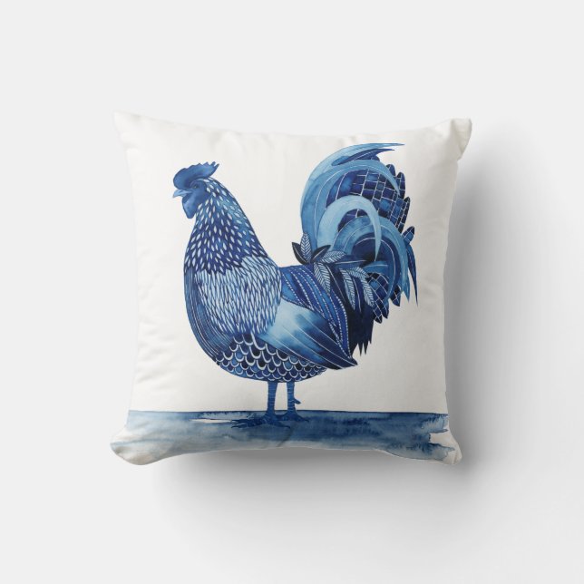Cobalt Blue Farm Animes - Rooster Kissen (Vorderseite)