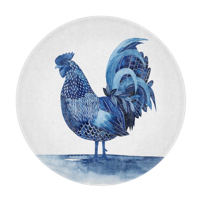 Cobalt Blue Farm Animes - Rooster Schneidebrett (Vorderseite)