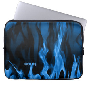 Cobalt Blue Flames   PERSONALISIERT Laptopschutzhülle