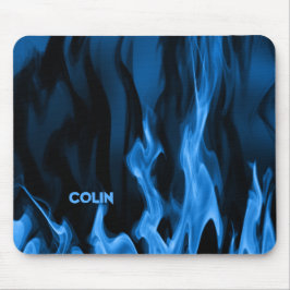 Cobalt Blue Flames | PERSONALISIERT Mousepad