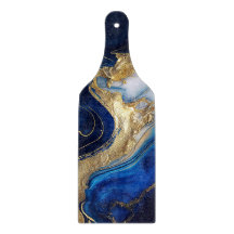 Cobalt Blue & Gold Marbella Style Cutting Board