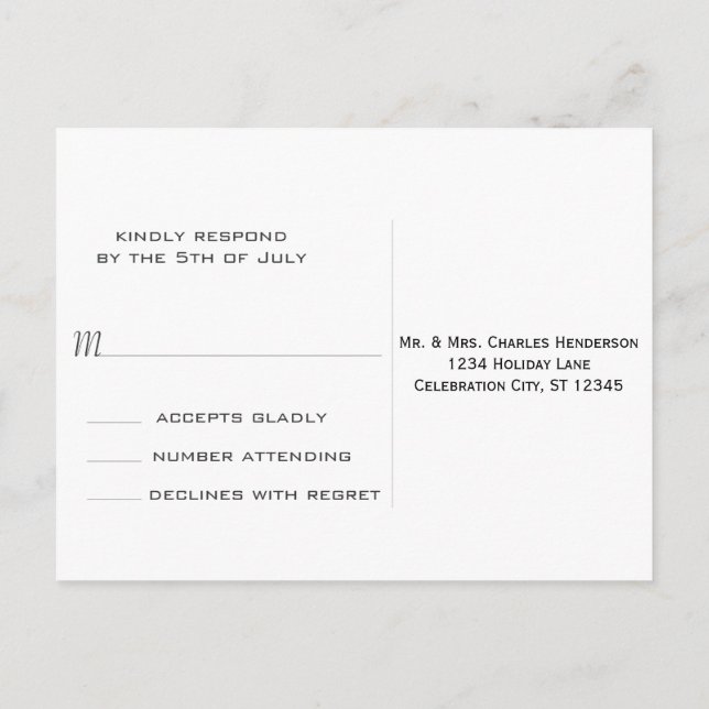 Cobalt Blue Heart Leaf Tree Wedding RSVP Einladungspostkarte (Rückseite)