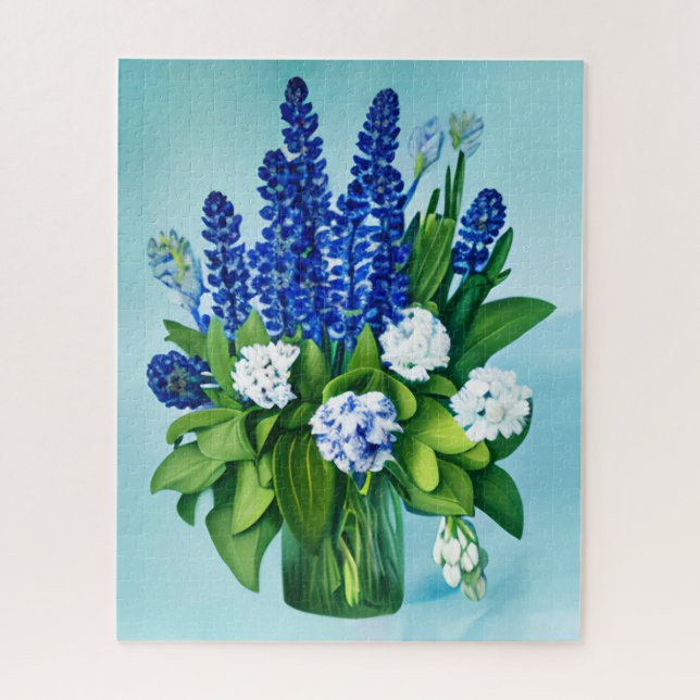 Cobalt Blue Hyacinths und Hydrangeas (Vertikal)