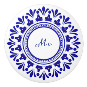 Cobalt Blue "Le Fleur" Keramikknauf