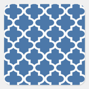Cobalt Blue Marokkanischer Tile Trellis Quadratischer Aufkleber