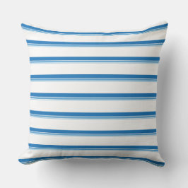 Cobalt Blue Modern Nautic Stripes Kissen