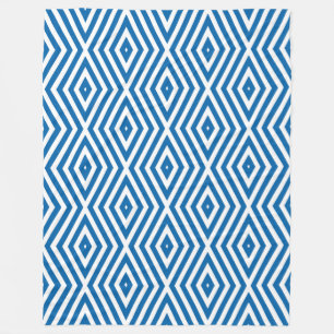 Cobalt Blue Moods Diamond Chevrons Fleecedecke
