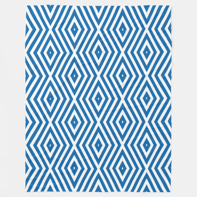 Cobalt Blue Moods Diamond Chevrons Fleecedecke (Vorderseite)