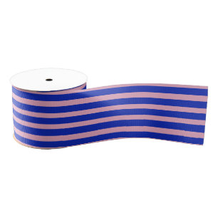 Cobalt Blue & Pink gestreift Ripsband
