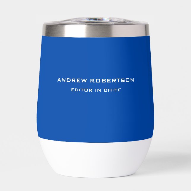 Cobalt Blue Schlicht Elegante Minimalistisch Einfa (Vorderseite)