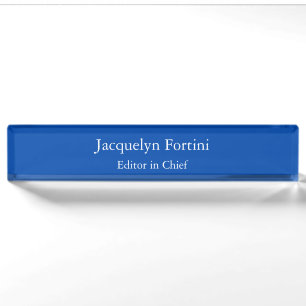 Cobalt Blue Schlicht Elegante Modernes Minimalisti Namensplakette
