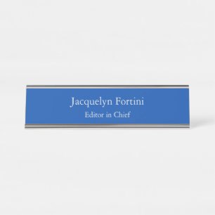 Cobalt Blue Schlicht Elegante Modernes Minimalisti Schreibtischnamensplakette