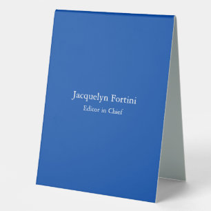 Cobalt Blue Schlicht Elegante Modernes Minimalisti Tischaufsteller
