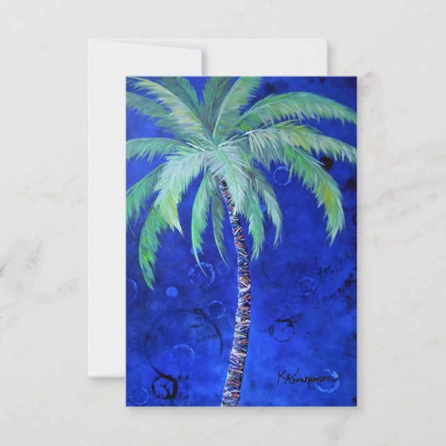 Cobalt Blue Scottsdale Palm Flat Card/ Invitation (Devant)