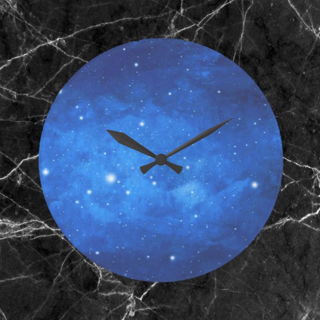 Cobalt Blue Space Stars Wall Clock Große Wanduhr (Von Creator hochgeladen)