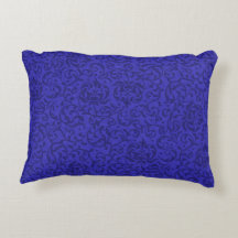 Cobalt Blue Tudor Garden Floral Damask
