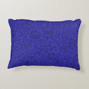 Cobalt Blue Tudor Garden Floral Damask Zierkissen