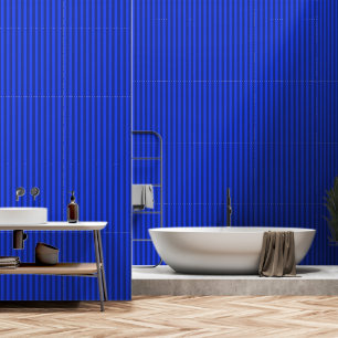 Cobalt Blue und Dusty Navy Blue Streifen Tapete