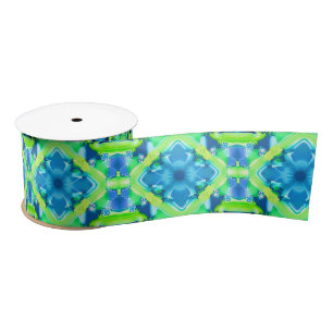 Cobalt Blue und Lime Green Gefärbte Krawatte Muste Satinband