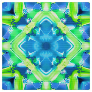 Cobalt Blue und Lime Green Gefärbte Krawatte Muste Stoff