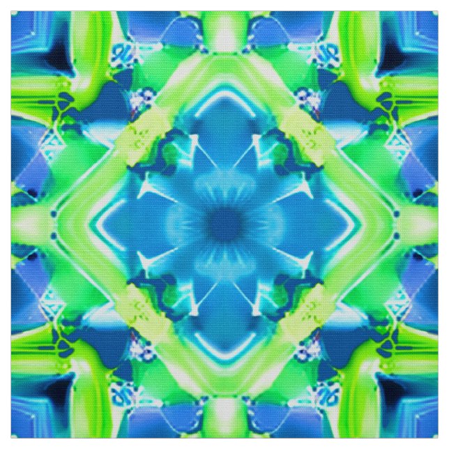 Cobalt Blue und Lime Green Gefärbte Krawatte Muste Stoff (Muster)