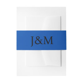Cobalt Blue Wedding Monogram Belly Bands Einladungsbanderole