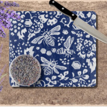 Cobalt Blue White Bee Honeycomb Rustikale Chinoise