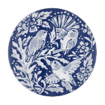 Cobalt Blue White Bird Thistle Rustikale Chinoiser