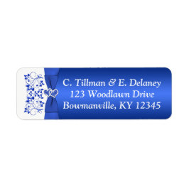 Cobalt Blue White Hearts Rücksendeadresse