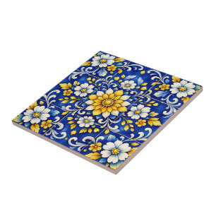 Cobalt-Blüten-Fiesta-Fliese Fliese